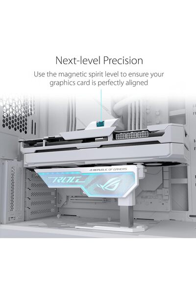 ASUS ROG Herculx Graphics Card Holder White (72-128mm, 3D ARGB, Aura Sync, Spirit Level)