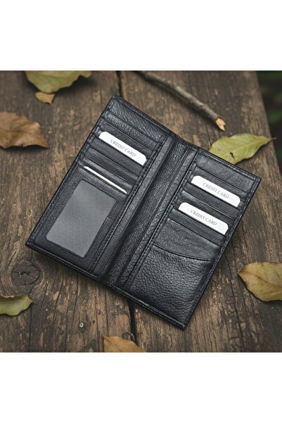 PASSTELL محفظة رجالية من الجلد الطبيعي 100%، حامل بطاقات، محفظة نقود