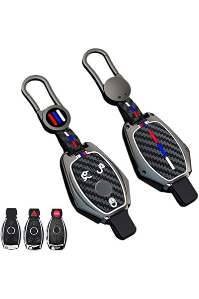 Generic JanneChou Zinc Alloy Key Fob Cover Case for Mercedes-Benz (Gray)