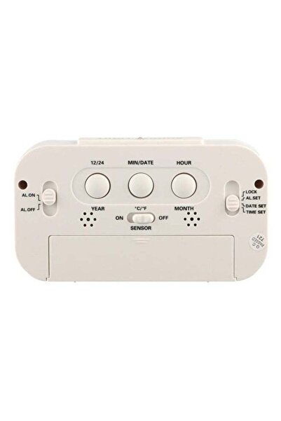 BLOOMING TIME ساعة إلكترونية رقمية LED مع تقويم ودرجة حرارة - أبيض