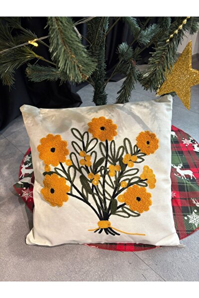 LaraLisa Husă de pernă brodată cu 2 perforații, 45x45 cm