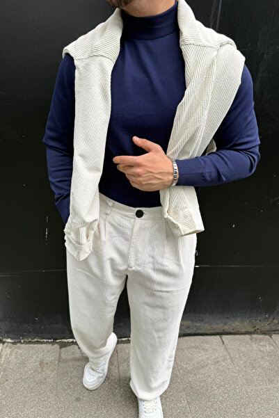 thesunfyre ΑΝΔΡΙΚΟ Πλισέ Παντελόνι Βελούδινο Φαρδύ Σχήμα