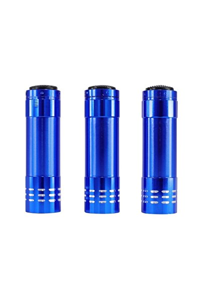 Lawazim مصباح يدوي LED مكون من 3 قطع أزرق محمول صغير الحجم