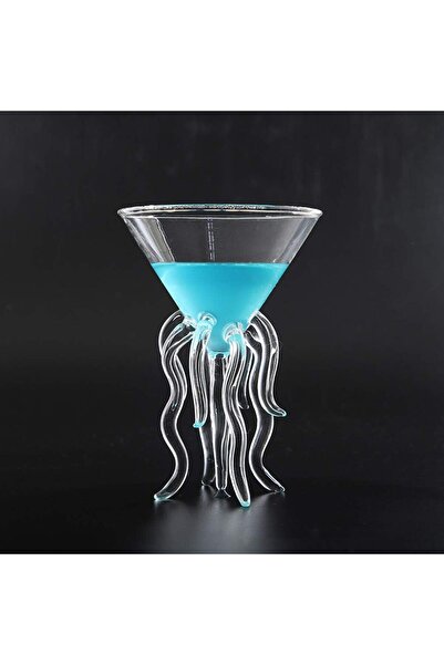 Flora Ahtapot Görünümlü Cam Kokteyl Bardağı