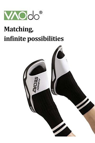 VAODO Men's Slippers Thick Sole Non-slip Slip On Fashion Outdoor Beach Slippers White