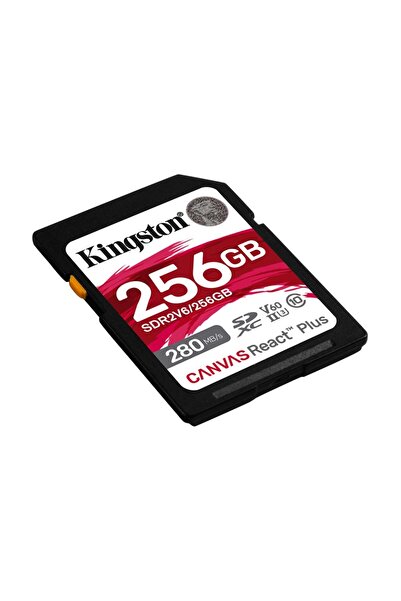 Kingston Κάρτα SD 256GB Canvas React Plus, SDXC, 280MB/s, Κλάση 10, UHS-II, U3, V60, Μαύρη