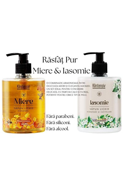 KLINTENSIV Aromatic Liquid Soap Set – Jasmine 500 ml & Honey 500 ml – Pure Pampering for the Skin