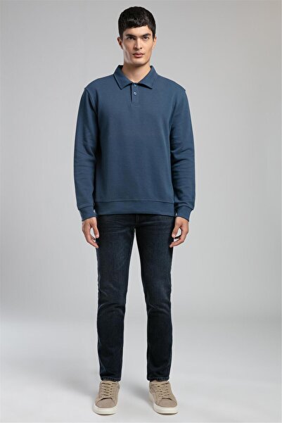 Lee Cooper Gale Men's Polo Neck Sweatshirt Blue