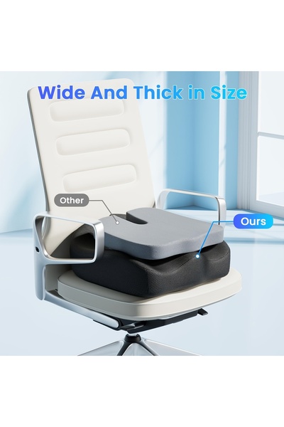 Generic Large memory foam seat cushion, suitable for office chair seats, ergonomically designed, hip support.