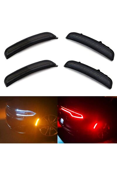 Generic NSLUMO Amber Red LED Side Marker Light for Dodge Charger 2015-2023 (Smoked Lens)