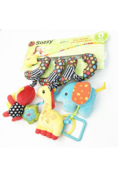 Doris Safari plush spiral toy for stroller/crib, with rattles, rattles and teething toys