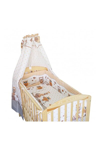 PRICHINDEL Copertină pentru pătuț, bufnițe mari, crem, 150 x 210 cm