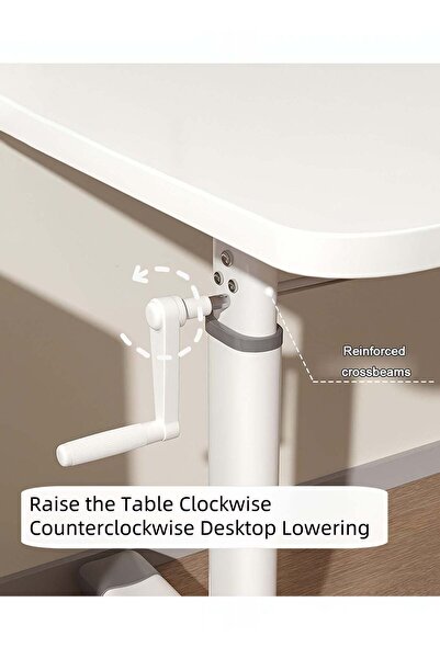 Taimi Large study desk 120x60 cm, height adjustable with steel legs - table for home - white