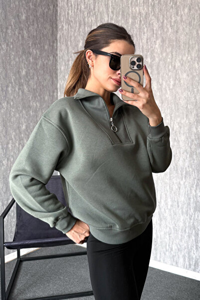 ModaPlaza Women's Truck Driver Zippered Sweat 21971