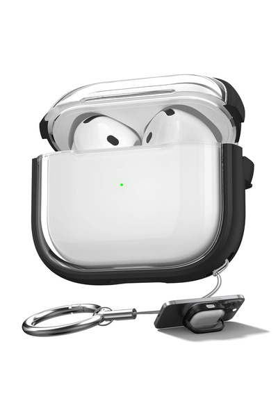 CaseOnn سماعات أبل إيربودز 4. غطاء حماية نيسيل / إيه إن سي بحافة ملونة وقفل أسود