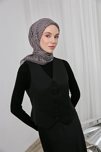 Silk Home Eșarfă din viscoză Velora Gri închis Verde Texturat Four Seasons 90x90