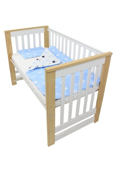 PRICHINDEL Lenjerie de pat reversibilă din 3 piese, Prince Coronets Blue, 120...