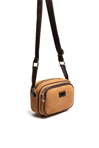 Silver Polo Silver & Polo Sp1111 Women's Crossbody Bag Suede Tan-Brown