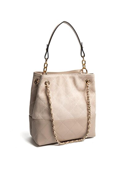 Silver Polo Silver & Polo Sp1262 Women's Shoulder Bag Suede Beige-Sand