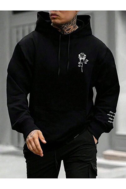 PENTLITH Men's Crew Neck Sweatshirt, Logo Print in Contrast Colors
