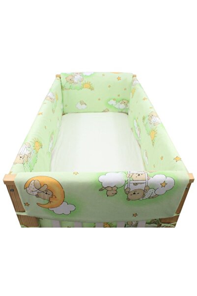 PRICHINDEL Set bară de protecție pentru pătuț, Maxi, ursuleț somnoros, verde
