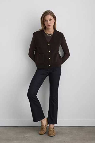 Gusto Wool Knit Vest - Brown