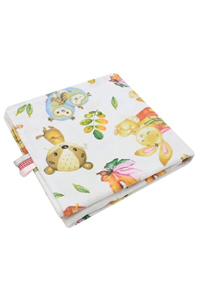 PRICHINDEL Pătură din flanel de bumbac, Bufnițe, multicoloră, 80 x 100 cm