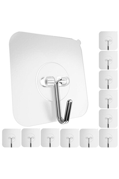 Jenuos Ultra-Strong Adhesive Wall Hooks Set of 12, JENUOS® - No Drilling Required