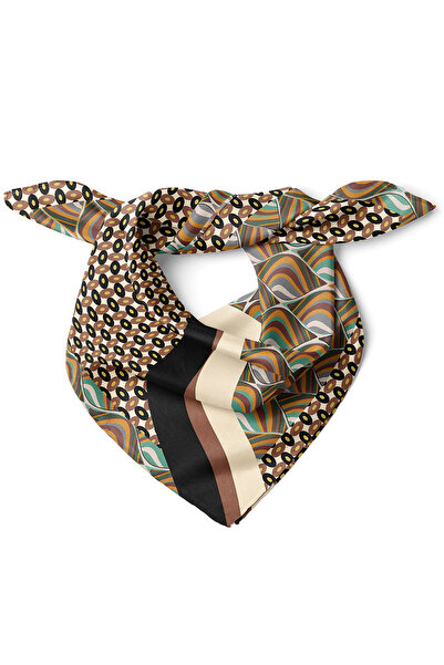 nehir eşarp Retro Geometrik Desen Fular Bandana 50x50 Cm