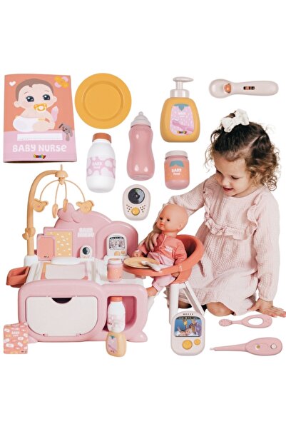 Smoby Baby Nurse Play Center – Multifunction Doll Care Set with Seat, Changing Table