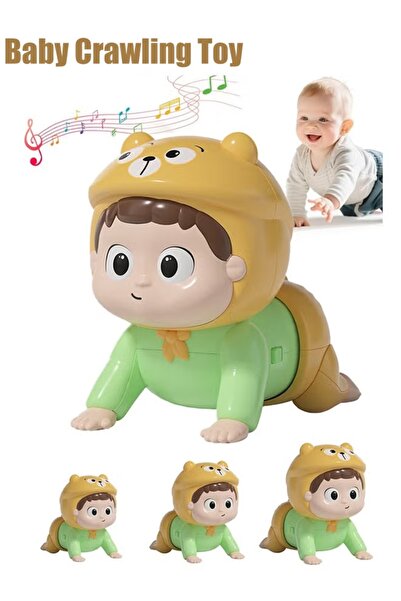 Generic Baby Crawling Toy Electric Infant Tummy Time Toy with Music Early Educational Toy Green