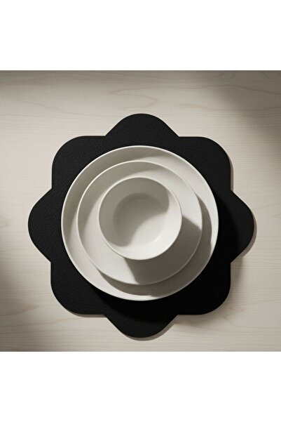 Grand Fine Art 2 Pieces Felt American Doily - Easy to Wipe Clean - 33X33 cm - Octagonal Floral Pattern