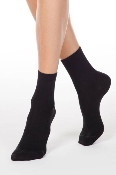Conte Elegant Women's cotton socks, Conte Classic 000 - Black, 36-37 (23)