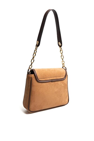 Silver Polo Silver & Polo Sp1147 Women's Shoulder Bag Suede Tan-Brown