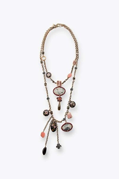 My Joyas Design طقم قلادة مكون من قطعتين بنمط زهرة من طراز ZR