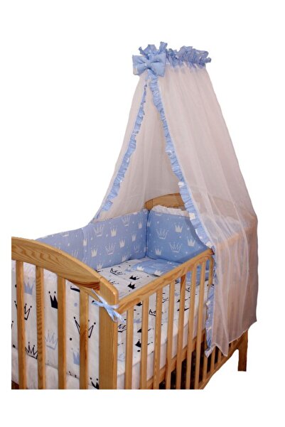 PRICHINDEL Set de lenjerie de pat Canopy din voal, 6 piese, albastru Prince, ...