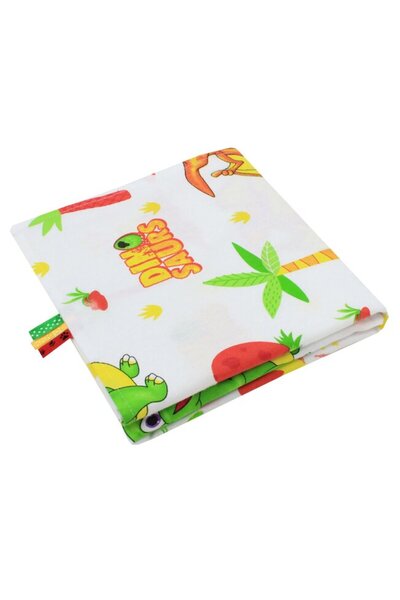 PRICHINDEL Pătură din flanel de bumbac, Dinozauri, multicoloră, 75 x 100 cm