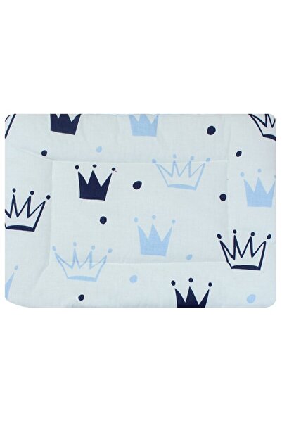 PRICHINDEL Pernă subțire, coroane, „Prinț”, alb cu albastru, 37 x 28 cm