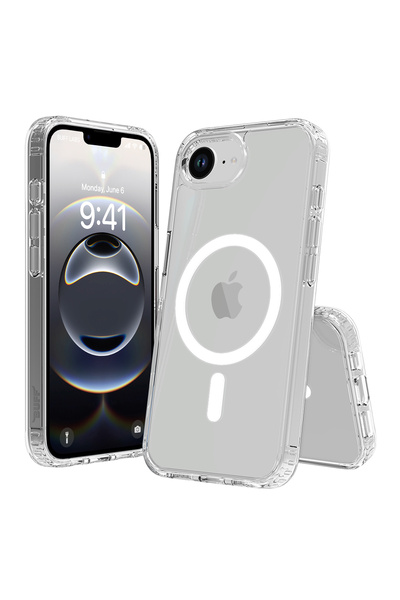 Buff Labs Buff iPhone 16E Magsafe Air Hybrid Şeffaf Kılıf Crystal Clear