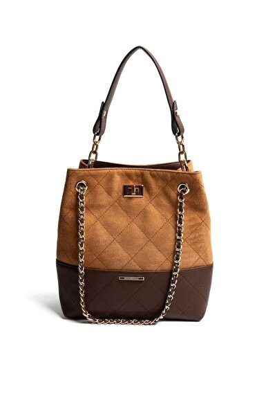 Silver Polo Silver & Polo Sp1262 Women's Shoulder Bag Suede Tan-Brown