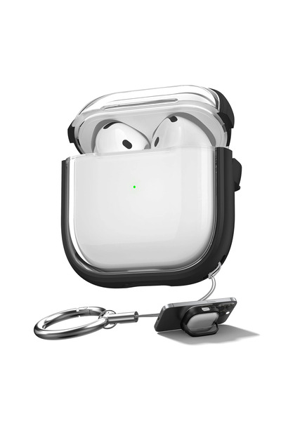 CaseOnn أبل إيربودز 2/1. غطاء نيسيل كيس بحافة ملونة وقفل باللون الأزرق الداكن