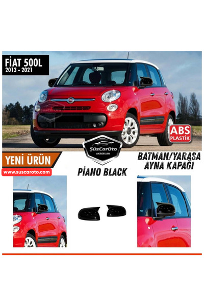 ŞüsCarOto Aksesuar Fiat 500L 2013-2021 Uyumlu Batman Yarasa Ayna Kapağı Piano...