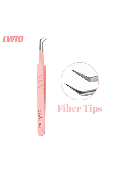 Choice8 LW10 GEMERRY 1 قطعة ملقط رموش وردي متدرج اللون على شكل ملاك مع أطراف ألياف عالية الدقة وصبغة احترافية