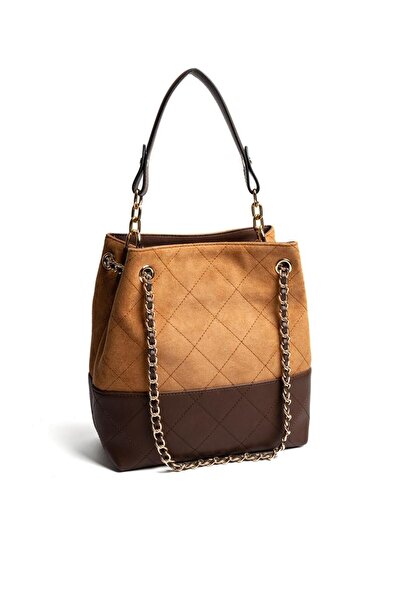 Silver Polo Silver & Polo Sp1262 Women's Shoulder Bag Suede Tan-Brown