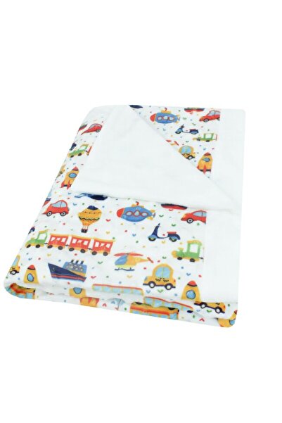 PRICHINDEL Pătură Minky, tren și vagoane, multicoloră, 100 x 80 cm