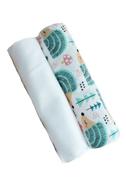 PRICHINDEL Set de 2 huse pentru bebeluși din flanel, arici verde