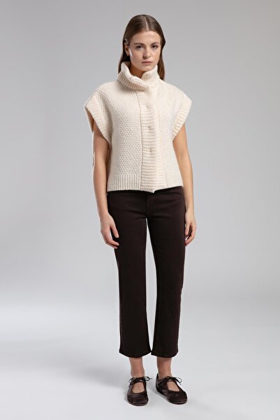 Lee Cooper Clara high waist straight cut straight leg brown women's pants