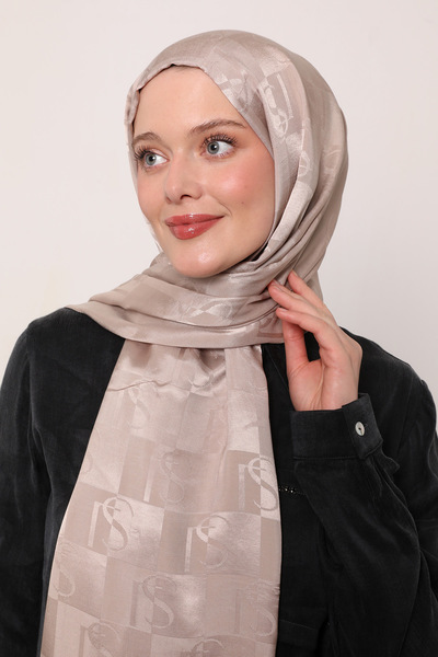 LuvenSara Σάλι από μεταξωτό ζακάρ με σχέδιο LS