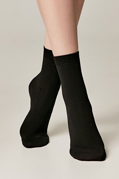 Conte Elegant Șosete de damă din viscoză (tencel), Conte Classic 000 - Negru, 38-39 (25)