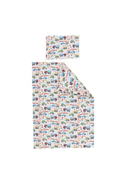 PRICHINDEL Lenjerie de pat din 2 piese, Prichindel, cu mașinuțe, 120x60cm
